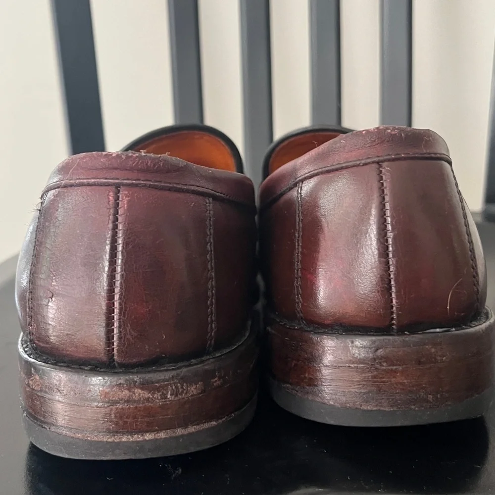 Johnston & Murphy Cherry Brown Leather Tassel Loafers Sz 8